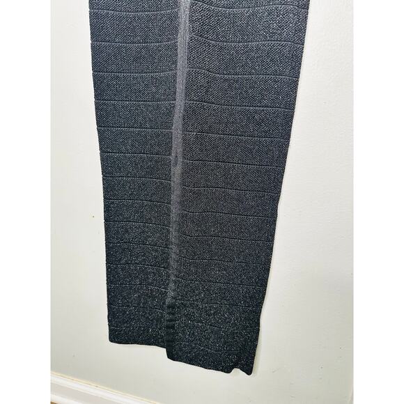 HERVÉ LÉGER Black Bandage Sweetheart Neckline Lurex Gown Dress Size Medium - Picture 16 of 16